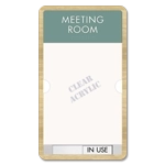 2-Line Meeting Room Sign w/Window & Sliding Panel