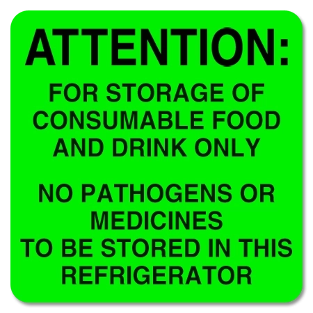 Attention For Storage of Consumable Food or Drink Only