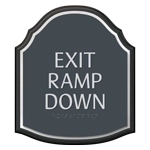 "Exit Ramp Down" Egress Sign - CA Compliant