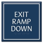 "Exit Ramp Down" Egress Sign - CA Compliant