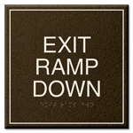 "Exit Ramp Down" Egress Sign - CA Compliant