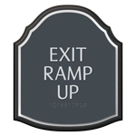 "Exit Ramp Up" Egress Sign - CA Compliant