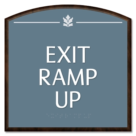"Exit Ramp Up" Egress Sign - CA Compliant
