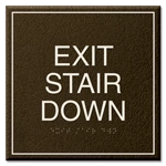 "Exit Stair Down" Egress Sign - CA Compliant