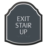 "Exit Stair Up" Egress Sign - CA Compliant