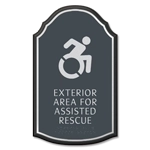 Exterior Area for Assisted Rescue Sign - Dynamic ISA Symbol