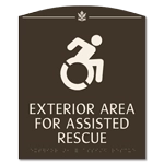 Exterior Area for Assisted Rescue Sign - Dynamic ISA Symbol