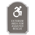 Exterior Area for Assisted Rescue Sign - Dynamic ISA Symbol
