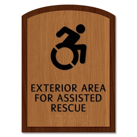 Exterior Area for Assisted Rescue Sign - Dynamic ISA Symbol
