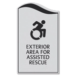 Exterior Area for Assisted Rescue Sign - Dynamic ISA Symbol
