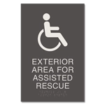 Exterior Area for Assisted Rescue Sign - ISA Symbol