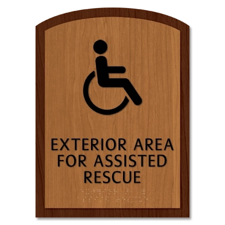 Exterior Area for Assisted Rescue Sign - ISA Symbol