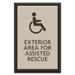 Exterior Area for Assisted Rescue Sign - ISA Symbol