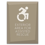 Exterior Area for Assisted Rescue Sign - ISA Symbol
