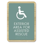 Exterior Area for Assisted Rescue Sign - ISA Symbol