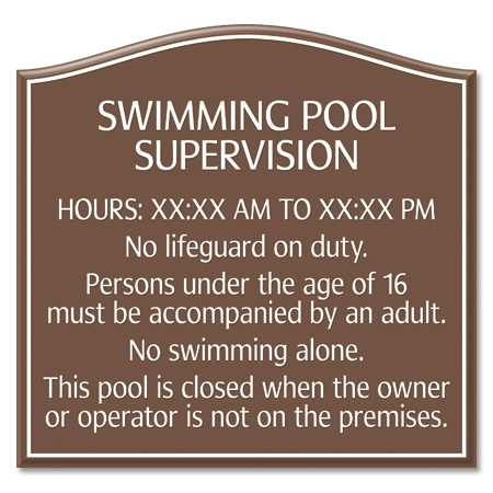 Front Desk Pool Supervision Sign - NJ Compliant
