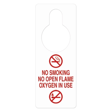Handle Hanger - No Smoking No Open Flame Oxygen in Use