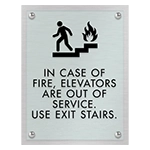 In Case of Fire, Elevators Are Out of Service - Braille