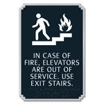In Case of Fire, Elevators Are Out of Service - Braille