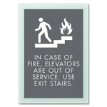 In Case of Fire, Elevators Are Out of Service - Braille