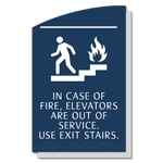 In Case of Fire, Elevators Are Out of Service - Braille