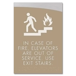 In Case of Fire, Elevators Are Out of Service - Braille