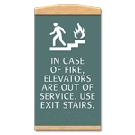 In Case of Fire, Elevators Are Out of Service - Braille