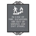 In Case of Fire, Elevators Are Out of Service - Braille
