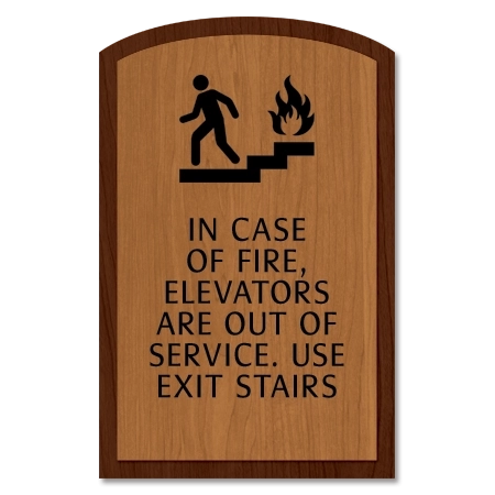 In Case of Fire, Elevators Are Out of Service - No Braille