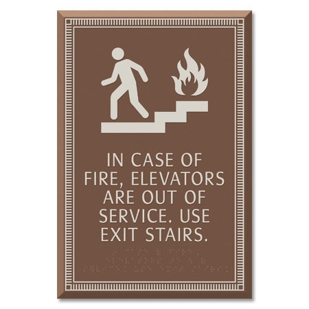In Case of Fire, Elevators Are Out of Service... w/Braille