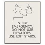 In Fire Emergency, Do Not Use Elevator - Braille