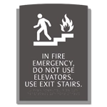 In Fire Emergency, Do Not Use Elevator - Braille