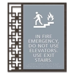 In Fire Emergency, Do Not Use Elevator... w/Braille