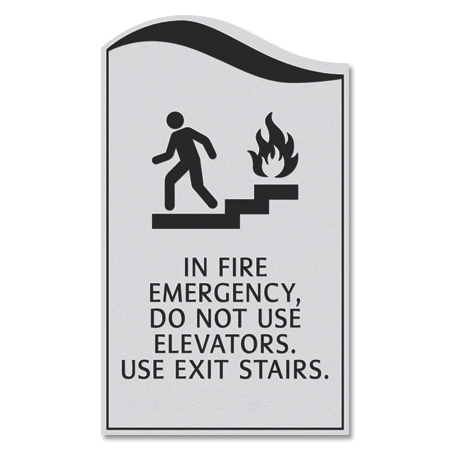 In Fire Emergency, Do Not Use Elevator... w/Braille