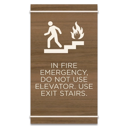In Fire Emergency, Do Not Use Elevator... w/Braille