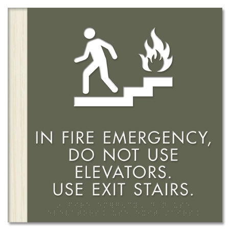 In Fire Emergency, Do Not Use Elevator... w/Braille