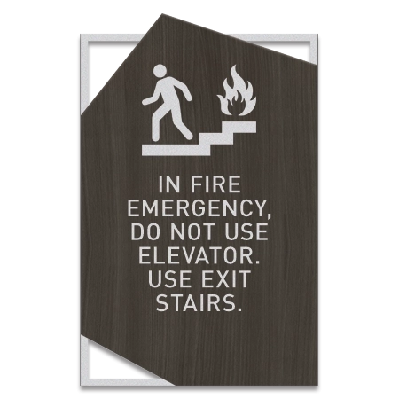 In Fire Emergency, Do Not Use Elevator... w/No Braille