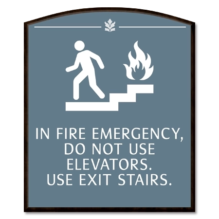 In Fire Emergency, Do Not Use Elevator... w/No Braille