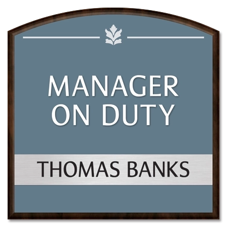 Manager on Duty Sign w/ Nameplate