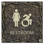 Restroom Sign w/Female & Dynamic ISA Symbols