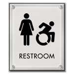 Restroom Sign w/Female & Dynamic ISA Symbols