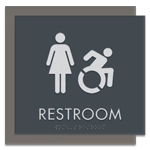 Restroom Sign w/Female & Dynamic ISA Symbols
