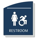 Restroom Sign w/Female & Dynamic ISA Symbols