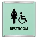 Restroom Sign w/ Female & ISA Symbols