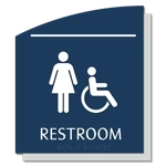 Restroom Sign w/ Female & ISA Symbols