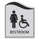 Restroom Sign w/ Female & ISA Symbols