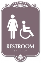 Restroom Sign w/ Female & ISA Symbols