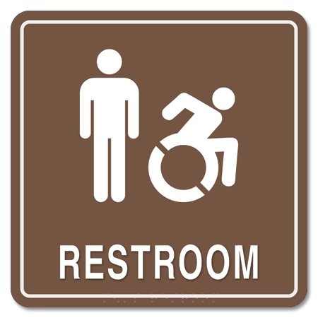 Restroom Sign w/Male & Dynamic ISA Symbols