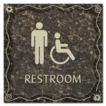 Restroom Sign w/Male & ISA Symbols