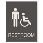 Restroom Sign w/Male & ISA Symbols
